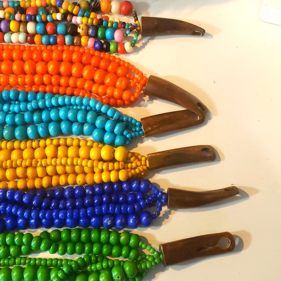 Shakti Beaded Necklace Orange Colors Strands - Picture 6 of 6